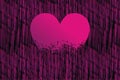 Happy Valentine. Purple heart symbol for your romantic day celebration