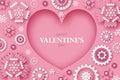 Happy Valentine's Day. Abstract Pink Floral Greeting card. International Happy Women's Day. 8 March holiday paper cut Royalty Free Stock Photo