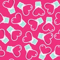 Happy Valentine\'s day aerostat seamless pattern Royalty Free Stock Photo