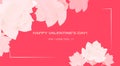 Happy Valentine`s Day ard with flower lotosbackground