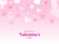 Happy Valentine`s Day background decorated with Blur heart shapes.