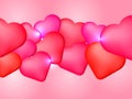Happy Valentine`s Day background with heart ballons. Vector stock illustration for card Royalty Free Stock Photo