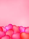 Happy Valentine`s Day background with heart ballons. Vector stock illustration for card Royalty Free Stock Photo