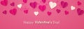 Happy Valentine s day background with hearts. Cute papercut design