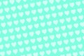 Happy Valentine`s Day Background. Soft Aqua Menthe with White Hearts