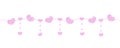 Happy Valentine`s day banner with hearts made of glitter. Brilliant horizontal borders. Romantic shining sparkling