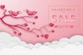 valentine\'s day background banners sale paper cut style Vector