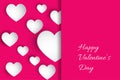 Happy Valentine`s Day! Beautiful Heart! Abstract paper art 3D Hearts on pink background. Valentines Day card. Royalty Free Stock Photo