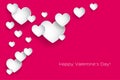 Happy Valentine`s Day! Beautiful Heart! Abstract paper art 3D Hearts on pink background. Valentines Day card Royalty Free Stock Photo