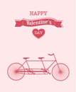 Happy Valentine's Day bicycle background Royalty Free Stock Photo
