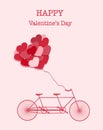 Happy Valentine's Day bicycle background Royalty Free Stock Photo