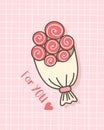 Happy Valentine`s Day with Bouquet of flower, Valentines Day sweet gift background