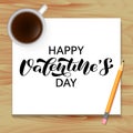 Happy Valentine`s Day brush lettering. Vector illustration for card Royalty Free Stock Photo