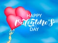 Happy Valentine`s Day brush lettering. Vector stock illustration for card Royalty Free Stock Photo
