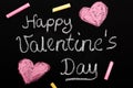 Happy Valentine`s day card - Chalk drawing Royalty Free Stock Photo