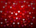 Happy Valentine's day card hearts light Royalty Free Stock Photo