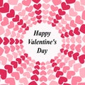 Happy Valentine`s Day Card with many heart