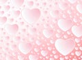 Happy Valentine`s day card with pattern hearts pink on light pink background Royalty Free Stock Photo