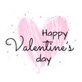 Happy Valentine s day celebration card. Textured pink heard illustration.