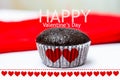 Happy valentine's day choccolate babana cup cake2 Royalty Free Stock Photo