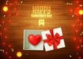 Happy Valentine`s day composition, love postcard, banner, background template, vector ilustration