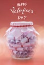 Happy valentine`s day concept. Dreams in a glass jar Royalty Free Stock Photo