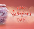 Happy valentine`s day concept. Dreams in a glass jar Royalty Free Stock Photo