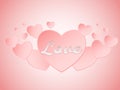 Happy valentine`s day concept of love. Paper heart Valentines day card with word LOVE. Royalty Free Stock Photo