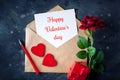 Happy Valentine`s day. Congratulatory background by St. Valentine`s Day