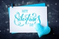 Happy Valentine`s day. Congratulatory background by St. Valentine`s Day