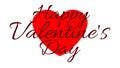 Happy Valentine`s Day - dark words on the background of the heart