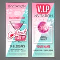Happy Valentine`s Day disco party poster. Royalty Free Stock Photo