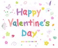 Happy Valentine's Day doodle colorful background