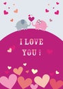 Happy Valentine`s Day, elephants and hearts, postcards