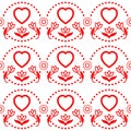 Happy Valentine`s Day! Fancy ornament in linear style for printing on fabric or paper