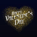 `Happy Valentine`s Day` font design, shiny gold components. Royalty Free Stock Photo