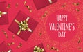 Happy Valentine`s Day. Gift boxes background