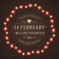 Happy Valentine's Day Glowing Decoration Light Royalty Free Stock Photo