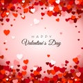 Happy Valentine`s Day. Valentine`s Day greeting card. Valentine`s day background with hearts. Holiday decoration element.