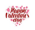 Happy Valentine`s day, greeting card or banner. Handwritten lettering, calligraphy vector illustration