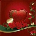 Happy Valentine`s Day - Heart Red Gold collection Royalty Free Stock Photo