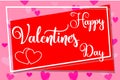 Happy valentine s day horizontal colorful poster, frame, hearts Royalty Free Stock Photo