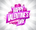 Happy Valentine`s day, keep calm and love, lettering vector card, poster or web banner design template Royalty Free Stock Photo
