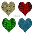 Happy Valentine's Day knitted Hearts Set