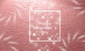 Happy valentineÃÂ´s day lettering in front of aged white brick wall. beautiful red tone and white font