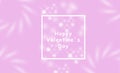 Happy valentineÃÂ´s day lettering in front beautiful purple pink tone and white font with blur und flower elements