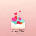 Happy valentine`s day. Love letter sweet pastel color