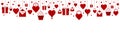 Happy Valentine`s day love red elements set banner on white background. Hearts, gifts, cupcakes, locks, balloons. Vector Royalty Free Stock Photo