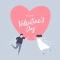 Happy Valentine`s day with lovely couple Celebration.