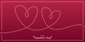 Happy ValentineÃ¢â¬â¢s Day Modern Banner Vector Illustration. February 14 celebration. Viva Magenta Glowing String Heart Design.